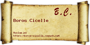 Boros Cicelle névjegykártya